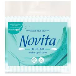 Ватные палочки Novita Delicate в полиэтиленовом пакете 100 шт. Фото
