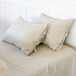 Наволочка MirSon Лен Natural Linen 60х60 Grey sky Фото