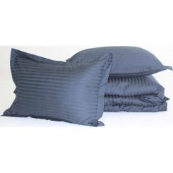 Постельное белье MirSon SatinStripe 30-0021DarkBlue 200х220 Євро Фото 6