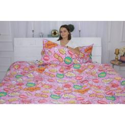Постельное белье MirSon Бязь 17-0512 Bombs pink Сімейний 160x220 Фото 3