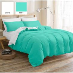 Постельное белье MirSon Бязь Premium White-Mint 143х210 Фото