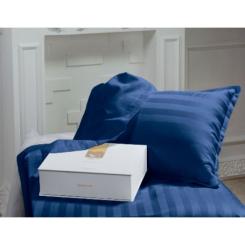 Постельное белье MirSon Сатин Premium-страйп Blue Sea 160х220 Фото