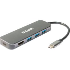 Концентратор D-Link USB-C 3xUSB3.0, 1xUSB-C, 1xHDMI Фото 1