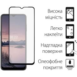 Стекло защитное Dengos Full Glue Nokia G21 black frame Фото 1