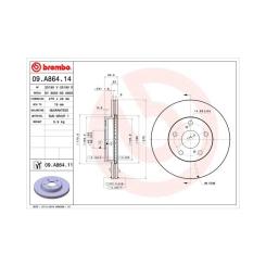 Тормозной диск Brembo 09.A864.14 Фото