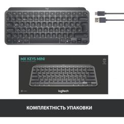 Клавиатура Logitech MX Keys Mini Wireless Illuminated UA Graphite Фото 7