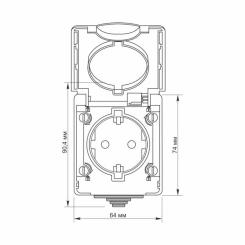 Розетка Videx BINERA IP65 наружная 1ая с заземлением сера Фото 3