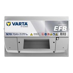 Аккумулятор автомобильный Varta BlueDynamicEFB70AhЕв(-/+)(760EN) N70 Фото 1