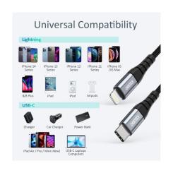 Дата кабель Choetech USB-C to Lightning 1.2m MFI Фото 8