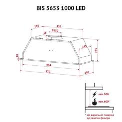 Вытяжка кухонная Perfelli BIS 5653 BL 1000 LED Фото 11