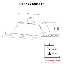 Вытяжка кухонная Perfelli BIS 7653 BL 1000 LED Фото 11