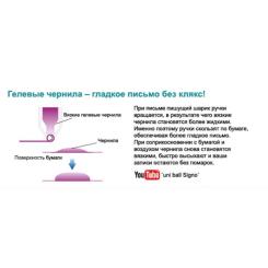 Ручка гелевая UNI Impact чорний 1мм Фото 1