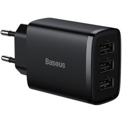 Зарядное устройство Baseus Compact Charger 3U Black Фото