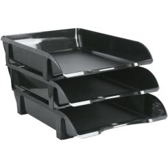 Лоток для бумаг Economix горизонтальный пластик, черный Фото