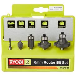 Набор фрез Ryobi RAKRBS5 набір 5 шт, хвостовик 6 мм Фото