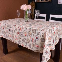 Скатерть MirSon Рогожа №218 Cream Services 130x260 см Фото