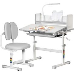 Парта со стулом ErgoKids Grey (+полка+лампа) Фото