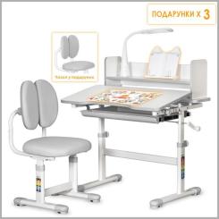 Парта со стулом ErgoKids Grey (+полка+лампа) Фото 1