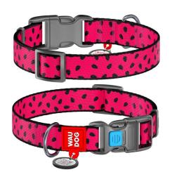 Ошейник для животных WAUDOG Nylon "Кавун" пластиковий фастекс XXL Фото