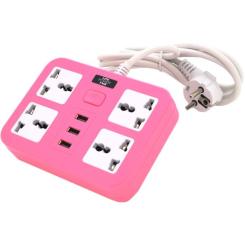 Сетевой фильтр питания Voltronic TВ-Т15, 4роз, 3*USB Pink Фото