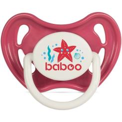 Пустышка Baboo латексная, красная, Sea Life, 6+ мес Фото