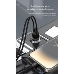 Зарядное устройство XO CC49 2USB 2.4A (Black/Brown) Фото 4