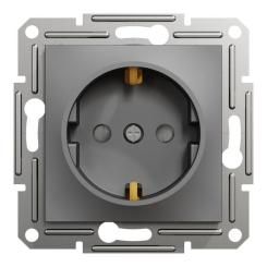 Розетка Schneider Electric ASFORA со штор. антрацит Фото