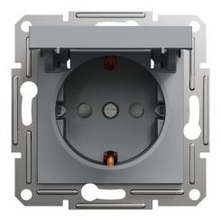 Розетка Schneider Electric ASFORA з кришкою, сталь Фото