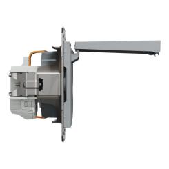 Розетка Schneider Electric ASFORA з кришкою, сталь Фото 2