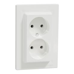 Розетка Schneider Electric ASFORA без заземления двойная белая Фото 1