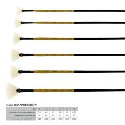 Кисточка для рисования Rosa Щетина віялова, AMBER 2306FN, №0 Фото 1