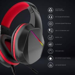 Наушники GamePro HS311 RGB Black/Red Фото 11