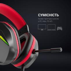 Наушники GamePro HS311 RGB Black/Red Фото 6