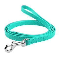 Поводок для собак WAUDOG Glamour кожаный XS ментоловый Фото