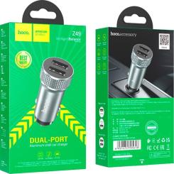 Зарядное устройство HOCO Z49 Level 2xUSB Metal Gray Фото 3