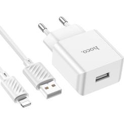 Зарядное устройство HOCO C106A charger set(iP) White Фото 4