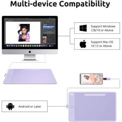 Графический планшет Parblo Intangbo M Violet Фото 1