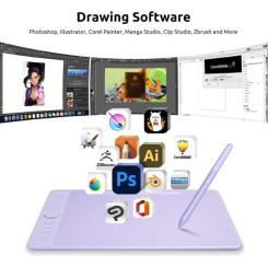 Графический планшет Parblo Intangbo M Violet Фото 2