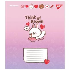 Тетрадь Yes Line Friends. Love letter 12 аркушів лінія Фото 2