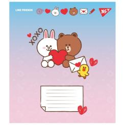 Тетрадь Yes Line Friends. Love letter 12 аркушів лінія Фото 5