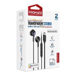 Наушники Promate LumiBuds-C Black Фото 1