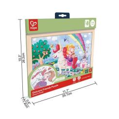 Пазл Hape Единороги с раскраской Фото 4