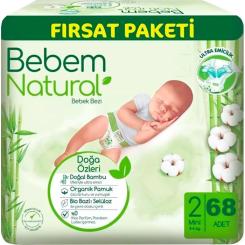 Подгузники Bebem Natural 2 mini 3-6 кг 68 шт Фото