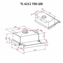 Вытяжка кухонная Perfelli TL 6212 Full BL 700 LED Фото 11