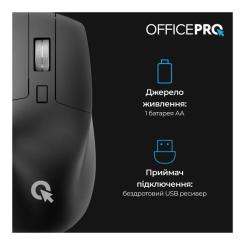 Мышка OfficePro M395B Silent Click Ergonomic Wireless Black Фото 4