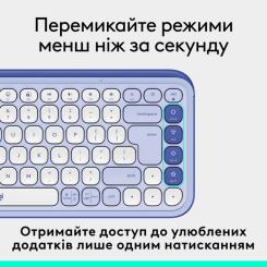 Клавиатура Logitech POP Icon Keys Bluetooth UA Lilac Фото 4