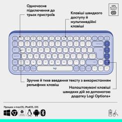 Клавиатура Logitech POP Icon Keys Bluetooth UA Lilac Фото 5