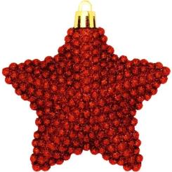 Елочная игрушка Christmas House Пластикові Зірки 6 шт Червоні Фото 2