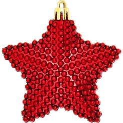 Елочная игрушка Christmas House Пластикові Зірки 6 шт Червоні Фото 3