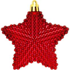 Елочная игрушка Christmas House Пластикові Зірки 6 шт Червоні Фото 4